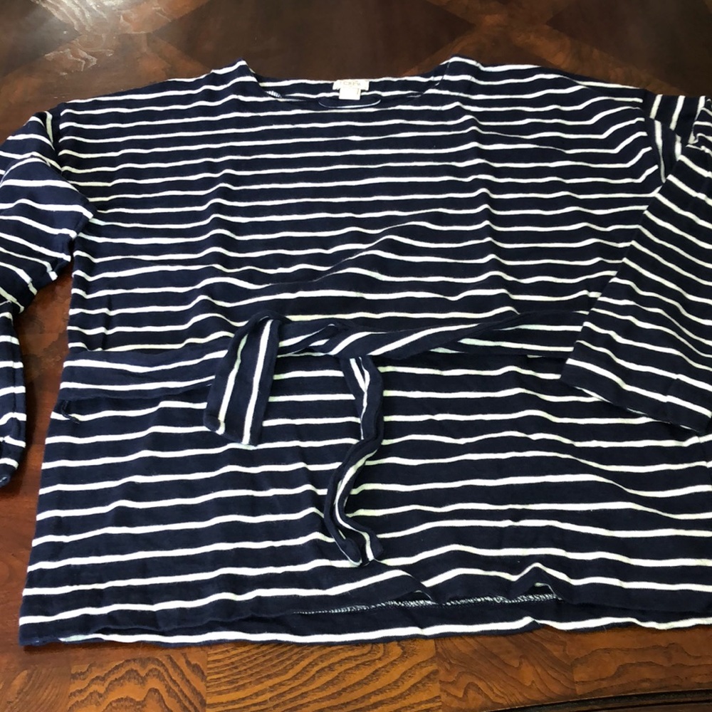J Crew pullover top with tie belt size M